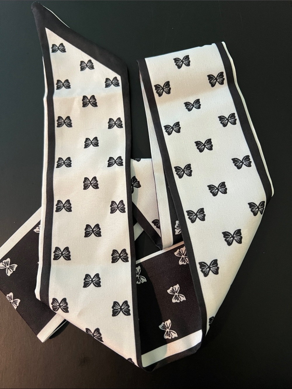 Black & White Butterfly Accent Scarf Bag, Hair, or Neck Accessory